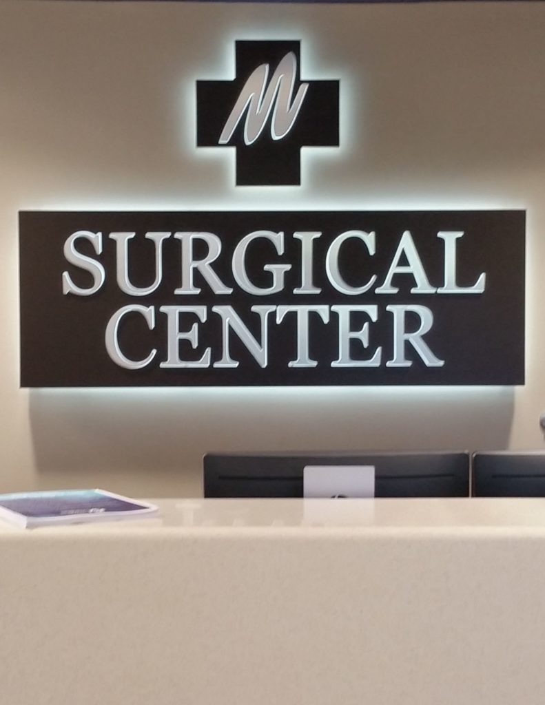 Surgical Center back lit sign